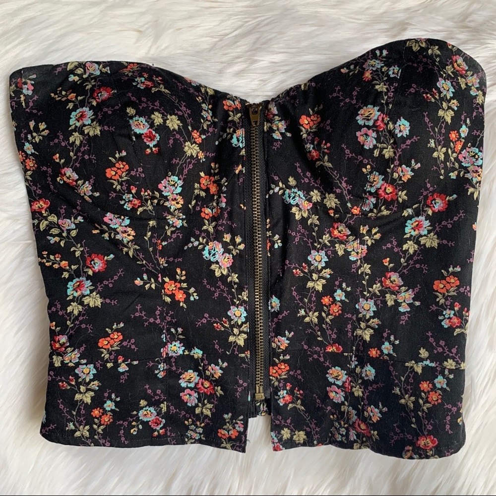 Floral Zip Crop Top